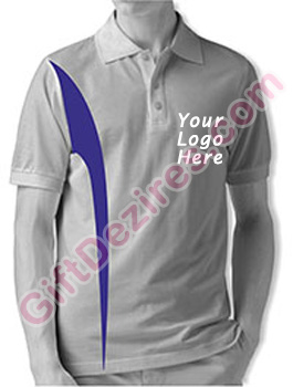 Designer White Heather and Blue Color T Shirts With Logo
